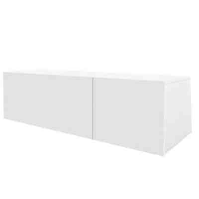 Fernsehschrank 120CM Lowboard Weiß TV Rack Fernseh Kommode Sideboard Regal Holz 2