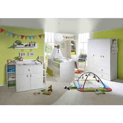 Kinderbett & Wickelkommode (schmal 2-türig) Sparset CAMBINO PLAY, Weiß