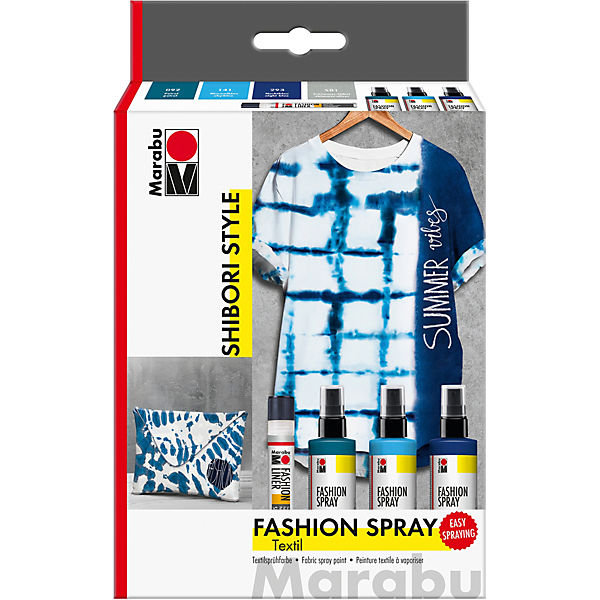 Stoffmalfarbe HOT SUMMER, 4 x 15 ml inkl. Pinsel & Fashionliner