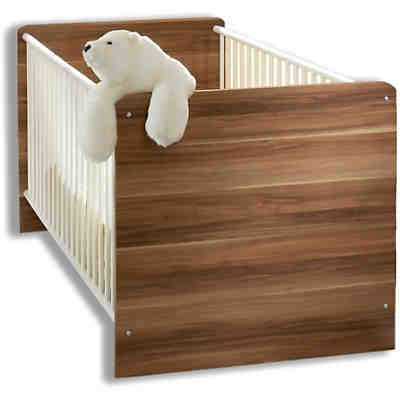 Babyzimmer Milu, 4-tlg. (Kleiderschrank 3-trg., Babybett, Wickelkommode, Standregal), Walnuss-weiß 2