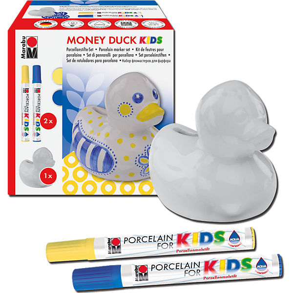 KIDS Porzellanfarbe Kreativset Spardose Money Duck
