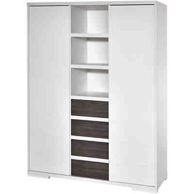 Kleiderschrank Maxx Fleetwood, 2-trg. mit Mittelregal, Dekor/MDF weiß, Holzdekor Fleetwood