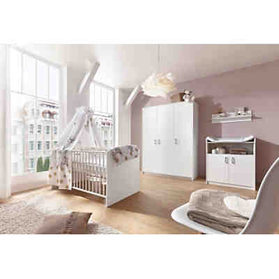 Sparset Classic White (Kombi-Kinderbett 70 x 140 cm mit Umbaukit und Wickelkommode), Dekor weiß 2
