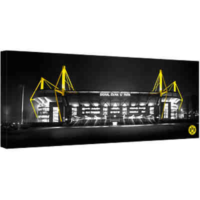 Leinwandbild BVB Signal Iduna Park bei Nacht Panorama, 120 x 50 cm