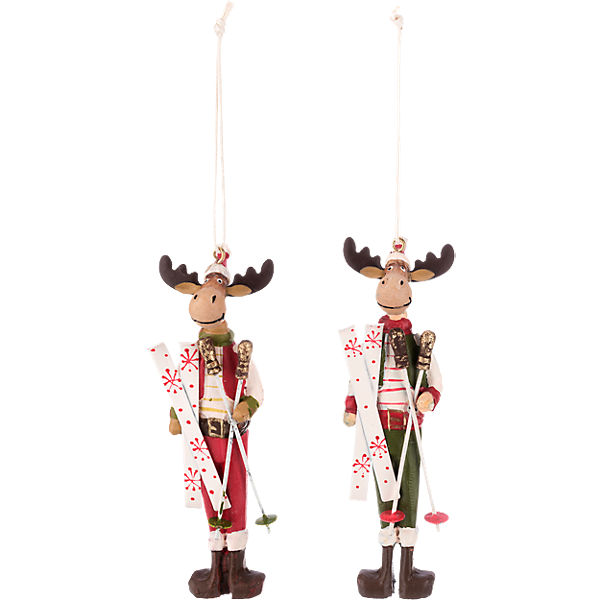 2-tlg. Holzfiguren Set "Elche"