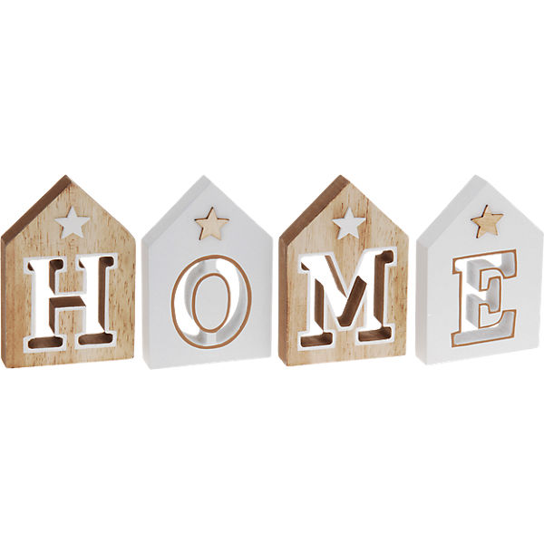 4-tlg. Wanddeko "HOME"
