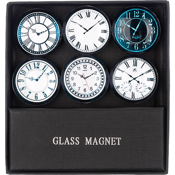 6-tlg. Glasmagnet Set "Horlogerie"
