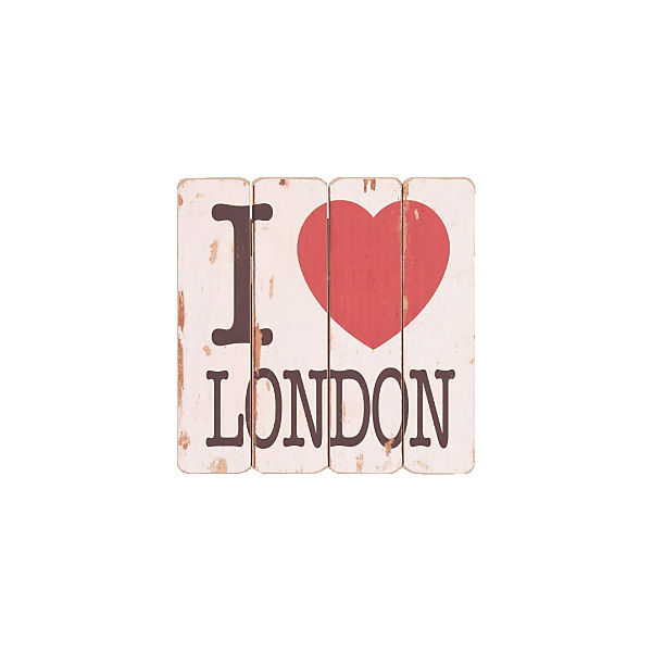 Wanddeko "I Love London" 40x40 cm