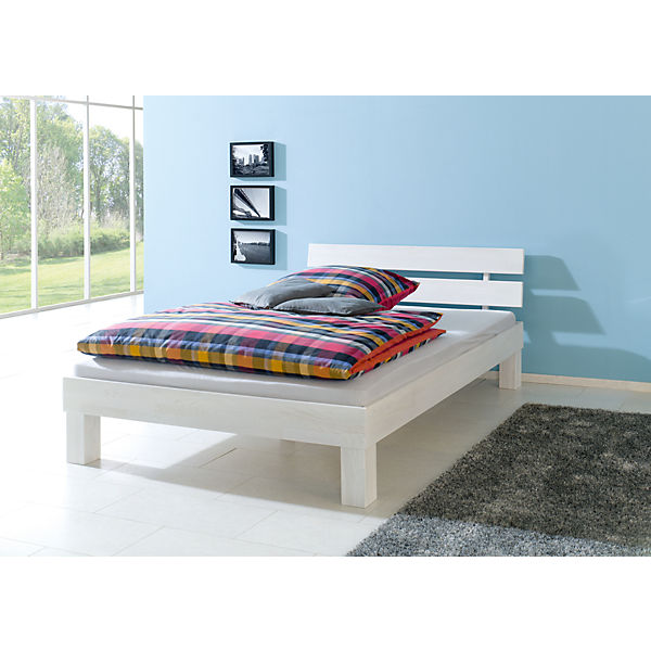 Futonbett JULIA, Eiche massiv, weiß gewaschen, 100 x 200 cm