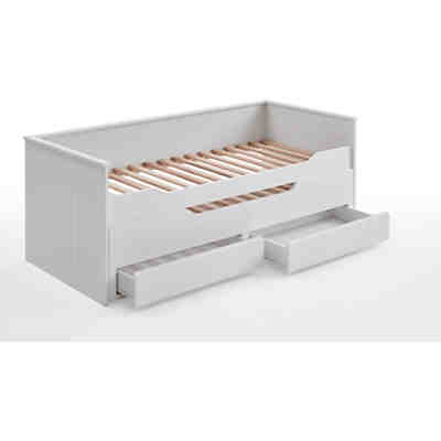 Funktionsbett RONNY, MDF-Platte, weiß lackiert, 2. LF im BK & 2 Schubladen 2