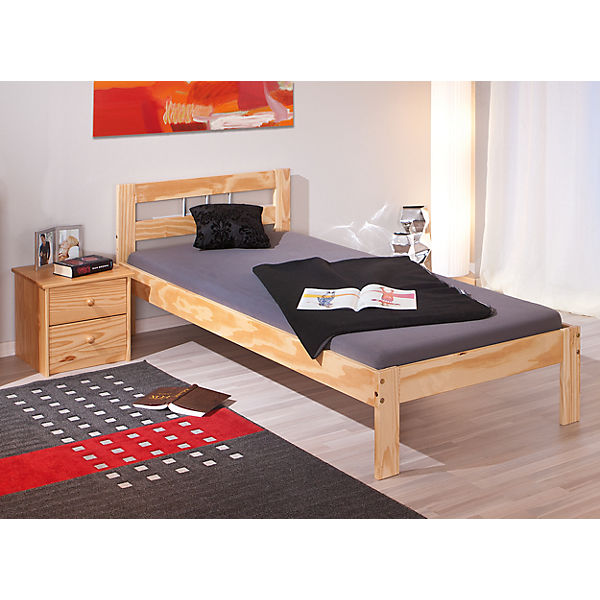 Futonbett Uelsby, Kiefer massiv, natur, 90x190 cm