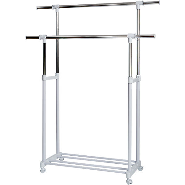 Roll-Kleiderständer 2 Stangen H90-168 cm