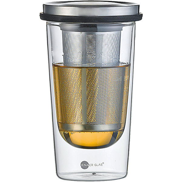 Doppelwandiges Teeglas "Primo" mit Teesieb & Deckel 0, 35l