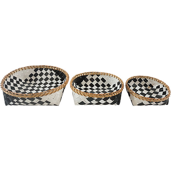 3-tlg. Korbschalen Set "Black&White"