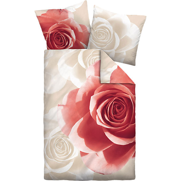Satin- Bettwäsche "Rose" 135x200+1x80x80cm