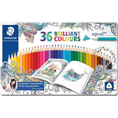 Buntstifte ergo soft Sonderedition Johanna Basford Metalletui, 36 Farben