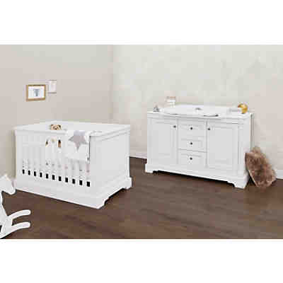 Sparset EMILIA, 2-tlg. (Kinderbett und extrabreiter Wickelkommode), weiß lackiert 2