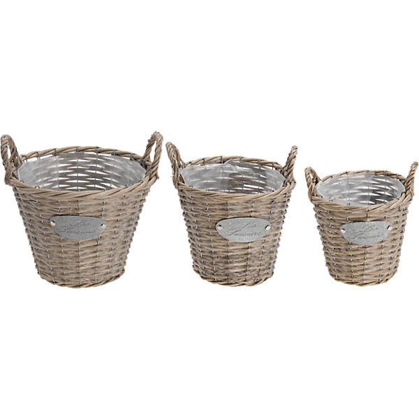 3-tlg. Set Blumenkorb "Happy Flowers" Ø19-26 cm