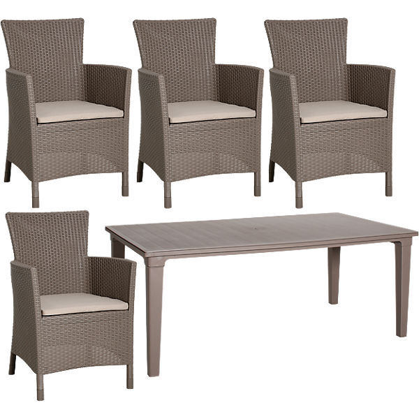 9-tlg. Polyrattan Dining Sitzgruppe "Clara"