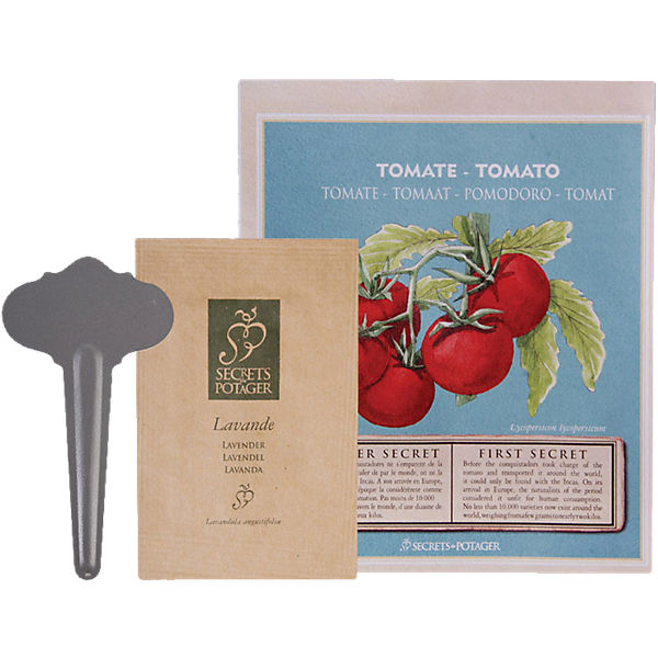 2-tlg. Saatpäckchen & Pflanzstecker Set "Tomate"