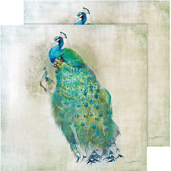 2er-Set Servietten "Pfau Royale" 33x33 cm