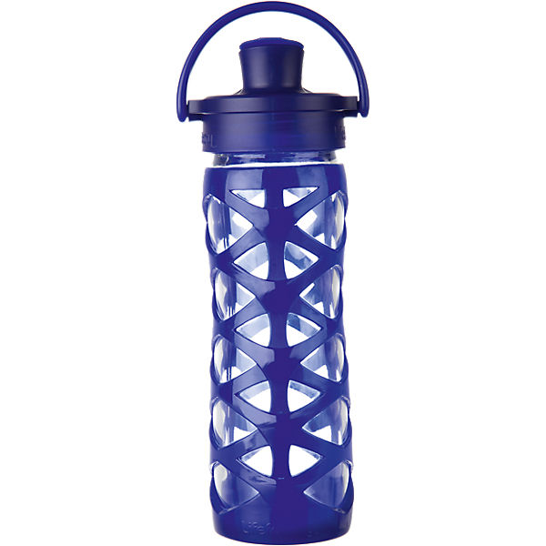Lifefactory Trinkflasche Glas Sapphire Active Flip Cap, 475 ml