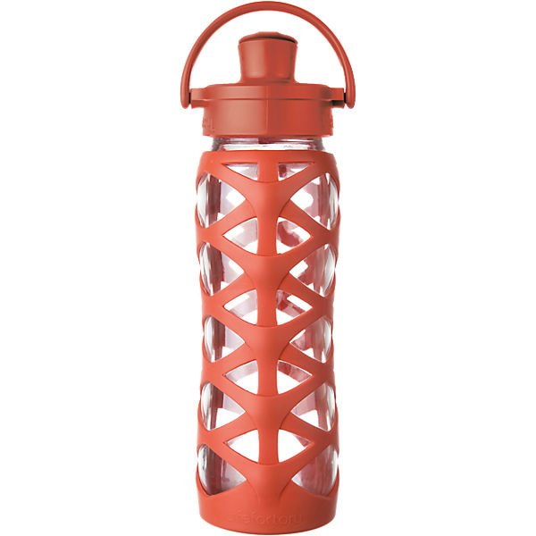 Lifefactory Trinkflasche Glas Golden Gate Orange Active Flip Cap. 650 ml