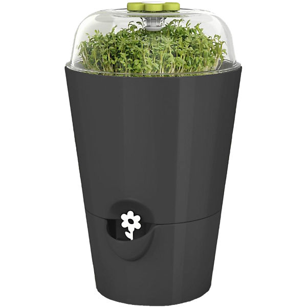 Übertopf "Fresh Herbs Grow" mit Pflanzglocke & Bewässerungssystem für frische Kräuter