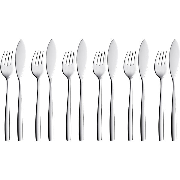 12-tlg. Fischbesteck Set "Prego"
