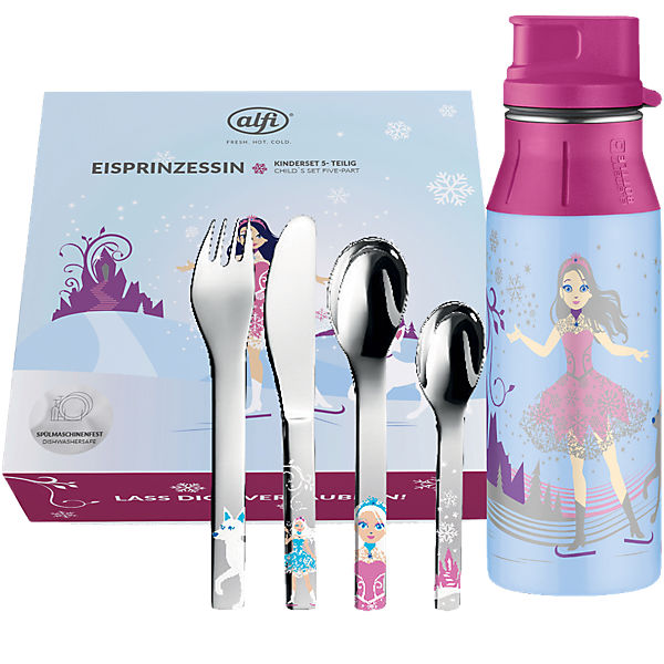 Kinderbesteck & Trinkflasche Princess, 5-tlg.