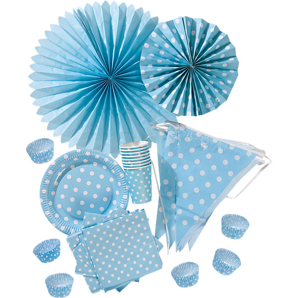 Partyset Punkte blau, 61-tlg.