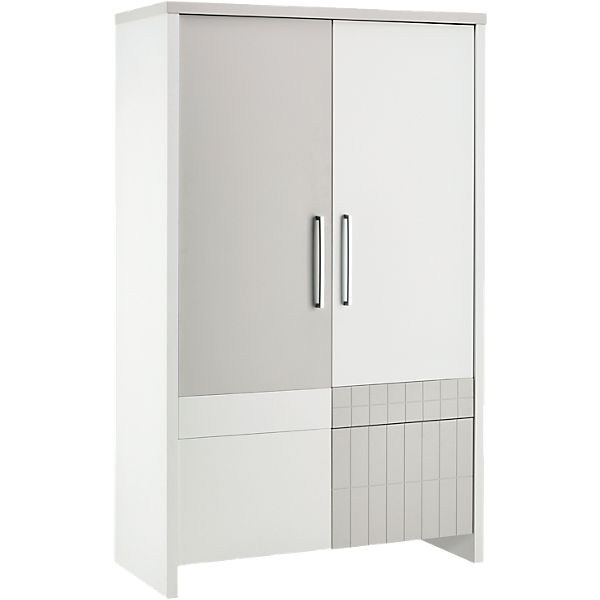 Kleiderschrank Joy, weiß/sandfarbig, 4-türig