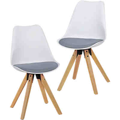 2er Set Esszimmerstuhl LIMA Polsterstuhl Stoff oder Kunstleder-Bezug Rückenlehne Design Küchenstuhl