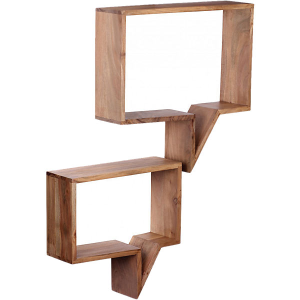 2-tlg. Akazien Wandregal Set "Sprechblase" Massivholz