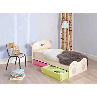 Kinderbett de Luxe, Hug Bär, mit 2 Schubladen, beige, 70 x 140 cm 2