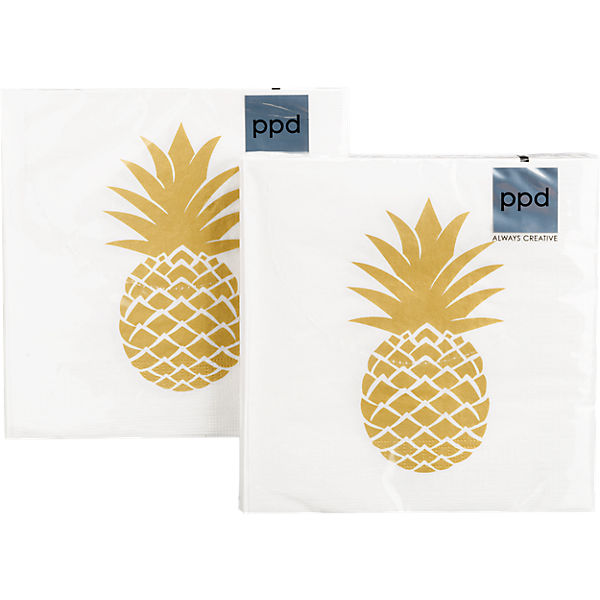 2er-Set Servietten "goldene Ananas" 33x33 cm