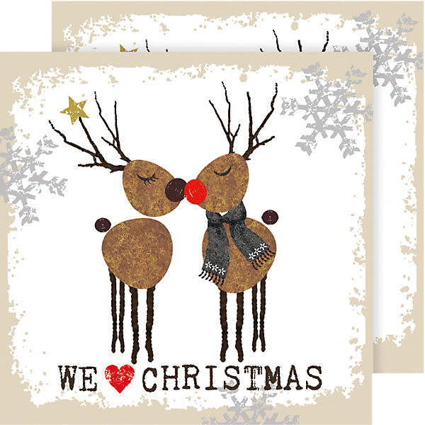 2er-Set Servietten "We love Christmas" 33x33 cm