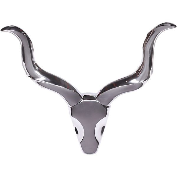 Aluminium Wanddekoration "Geweih Hirsch" Handarbeit, H50 cm