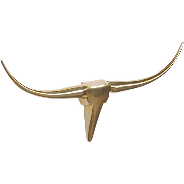 Aluminium Wanddekoration "Geweih Stier Slim" Handarbeit, B100 cm