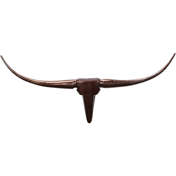 Aluminium Wanddekoration "Geweih Stier Slim" Handarbeit, B100 cm