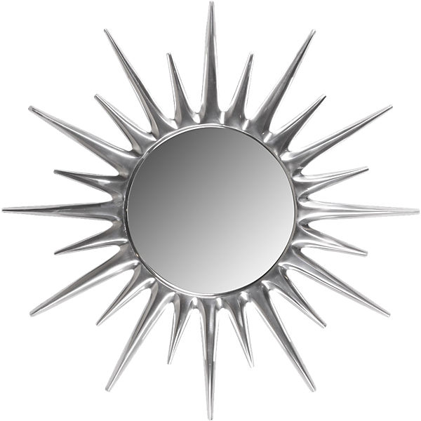 Aluminium Wandspiegel "Sonne" Handarbeit, Ø76 cm