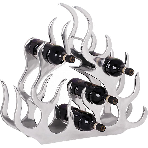 Aluminium Weinregal "Fire" für 11 Flaschen H105 cm
