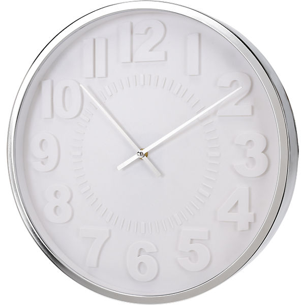 Verchromte Wanduhr "Snowy" T6,3 cm Ø40,5 cm