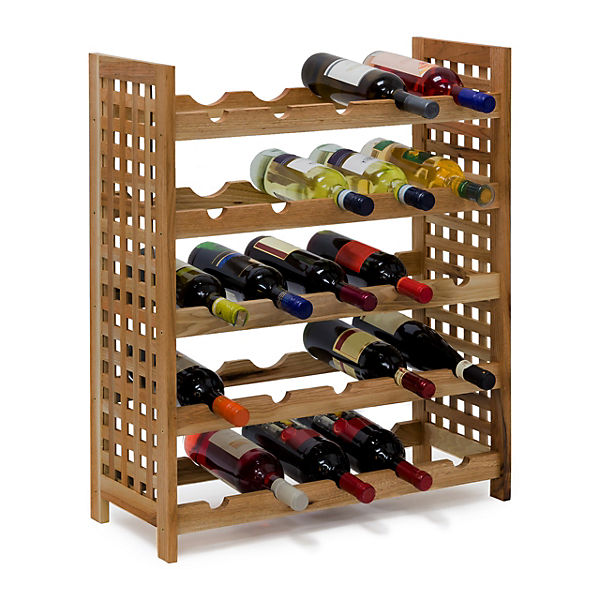 Walnuss Weinregal für 25 Flaschen