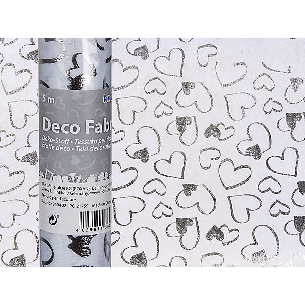 Deko-Stoff "Silver Hearts" L5 m