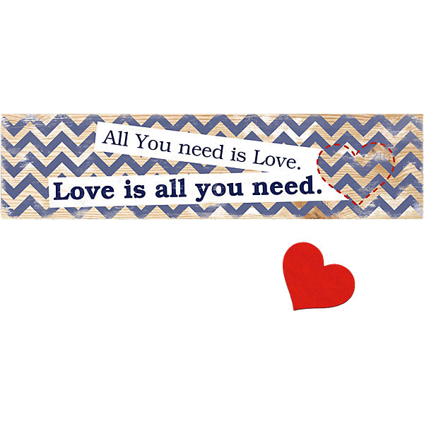 2-tlg. Holzbilder Set "Love is all"