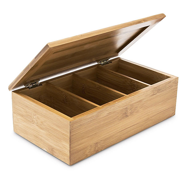 Bambus Teebox mit 4 Fächer