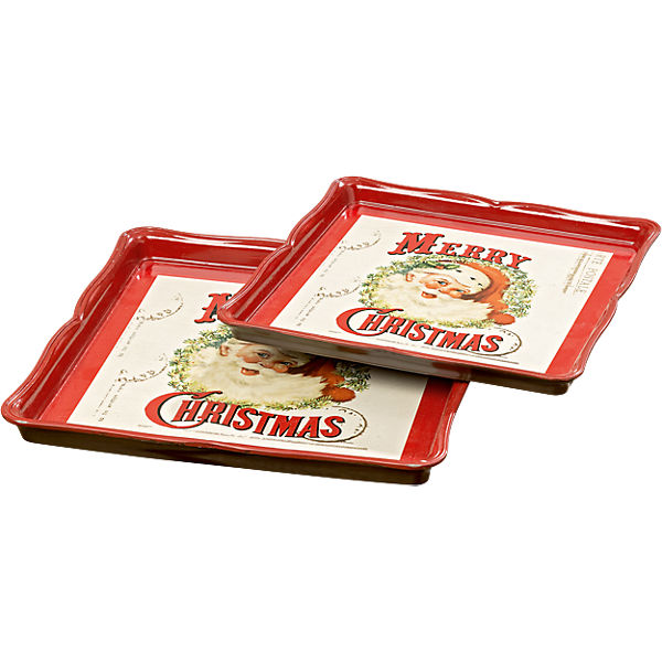 2-tlg. Set Dekotabletts "Santa Claus" L26-30 cm