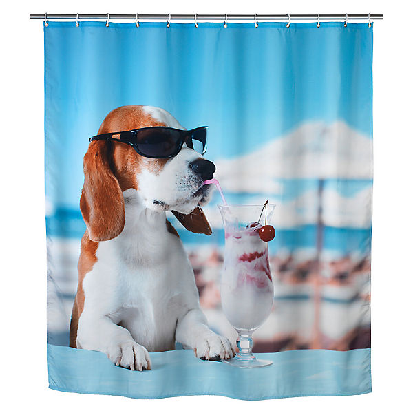 Duschvorhang "Cool Dog" Anti-Schimmel Polyester, 180 x 200 cm