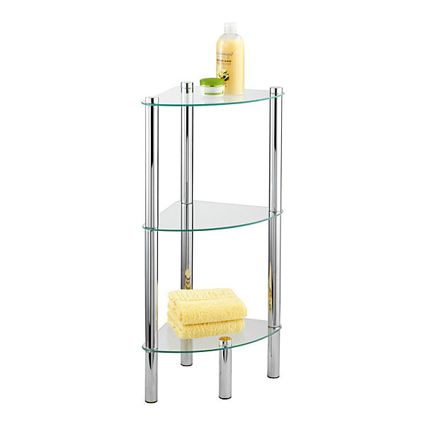 Eckregal "Yago" mit 3 Glasablagen B30xH74xT30 cm